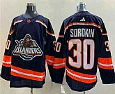 Men's New York Islanders #30 Ilya Sorokin Navy 2022 Reverse Retro Stitched Jersey,baseball caps,new era cap wholesale,wholesale hats